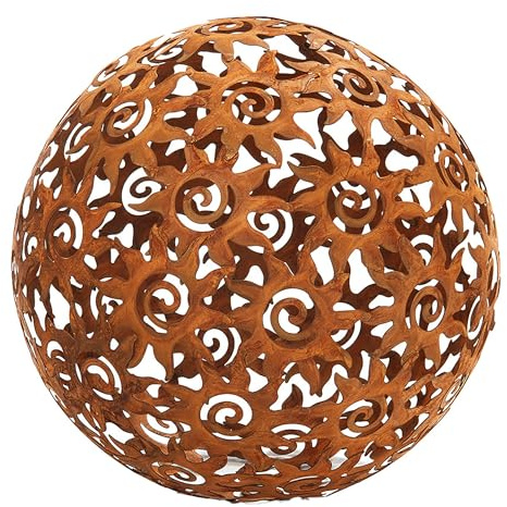 Kobolo Gartenkugel Kula Metall in Rostoptik 28 cm Braun