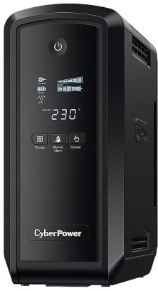 CyberPower Systems USV CP 900EPFCLCD, CP900EPFCLCD-UK, schwarz, 900VA/540W | Reine Sinuswellen-Ausgabe für Server mit Active PFC, AVR Single-Boost, LCD Display, USB (HID), RS232, RJ11/RJ45 Schutz