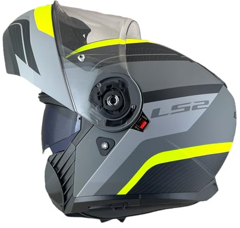 DOBLE XX LS2 Helmts Klapphelm Strobe 2, Größe L (59/60), Grau matt und fluoreszierend, Zulassung 22.06