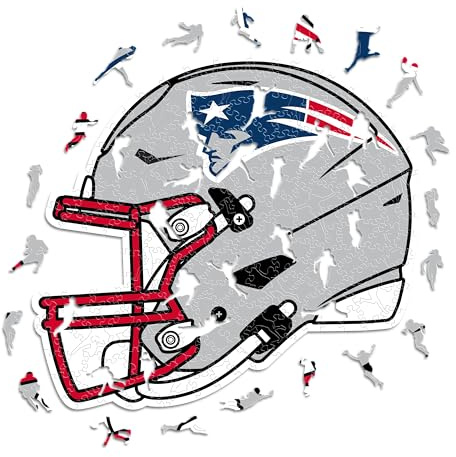 Iconic Puzzles – Helm New England Patriots, offiziell Lizenziertes NFL-Holzpuzzle, 100% nachhaltig, Geschenk für Erwachsene und Kinder, Größe S, 150 Teile