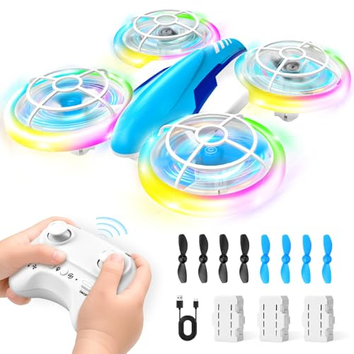 YIKANWEN RC Drohne für Kinder 6-14 Jahre mit LED-Beleuchtung, 360° Flips & Ein-Knopf-Landung - Quadrocopter Spielzeug für Jungen und Mädchen