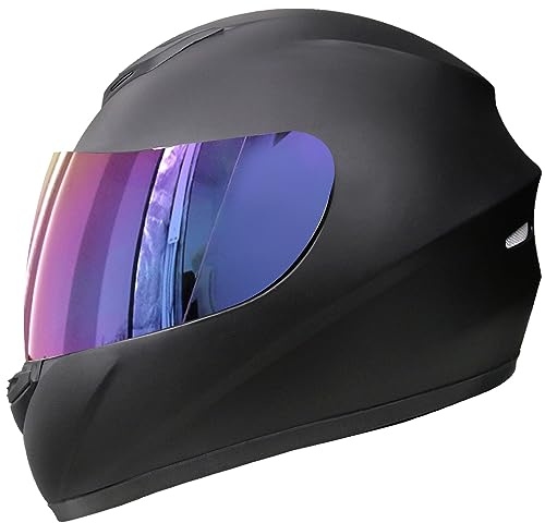Zorax ZOR-819 Mattschwarz M (57–58 cm) Integral-Motorradhelm mit Straßenzulassung ECE 2206 + Iridium Visier