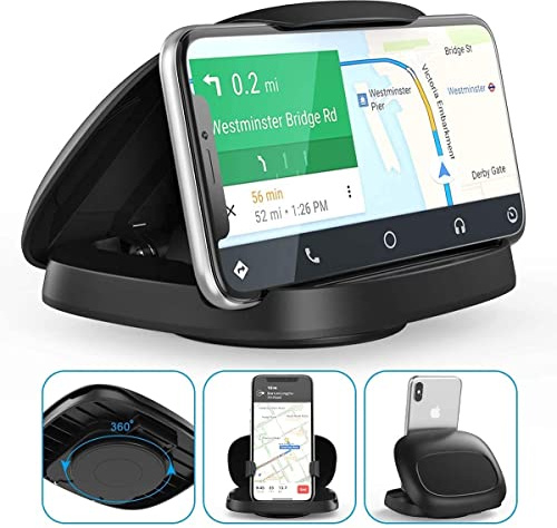 Handyhalterung Auto, 360° Drehbar Handy Halterung Auto, Armaturenbrett Auto Handyhalterung Mit Klebesockel, KFZ Handyhalter Auto für iPhone 17/16/15/14/13/Pro Max/XS/XR, Samsung Galaxy Smartphones