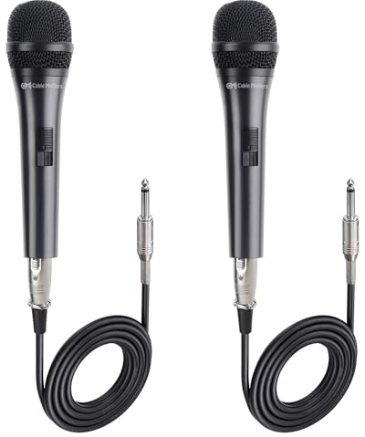 Cable Matters 2er-Pack dynamisches mikrophon mit Nierencharakteristik und 4,5 m Kabel, 6,35mm kabelgebundenes Gesangsmikrofon/mikrofone für Karaoke, mikrofon singen, mikrofon Gesang