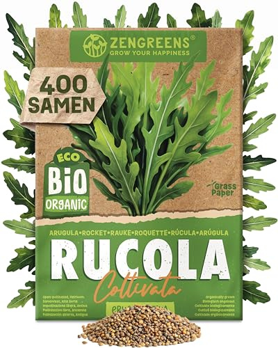ZenGreens® - Bio Rucola Samen - Rucolasamen - Gemüsesamen für den einfachen Anbau im Garten, Balkon oder Hochbeet - Gemüse Saatgut - Salatrauke