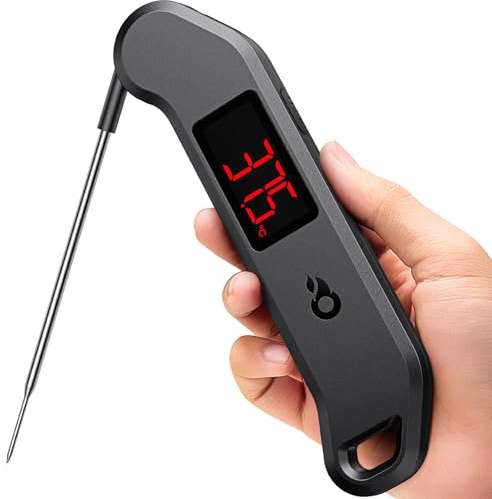 ThermoMaven F1 Stealth Profi Fleischthermometer – 1s Sofortanzeige, ±0,3°C Präzise, NIST & NSF Zertifiziert, IP65 Wasserdicht, 180° Drehbildschirm, Bratenthermometer, Grillthermometer, Ofenthermometer