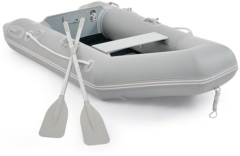 CO-Z Schlauchboot 2 Personen Aufblasbares Boot 2,3M 230x130x33cm Sportboot mit 2 Paddel und Luftpumpe Grau Paddelboot Ruderboot Schlauchboot Angeln mit Sitzbank Aluboden