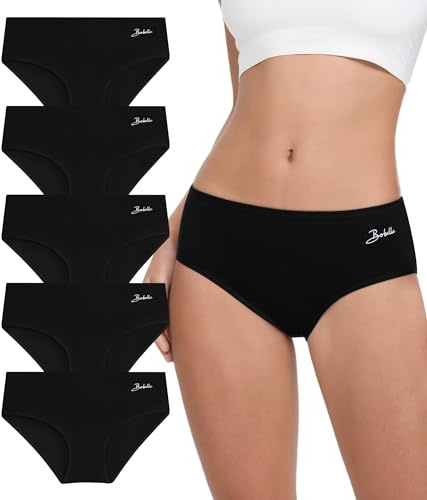 Bobelle Unterhosen Damen 5er Pack,Baumwolle Atmungsaktiv Unterwäsche Bequeme Slips Weich Frauen Panties Stretch (S-XXL)