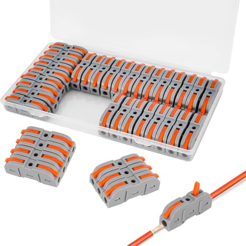 Kabelverbinder, 35 Stück lüsterklemmen, SPL-1 kabelklemmen Elektro Elektrische Anschlussblöcke, Verbindungsklemmen Klemme mit Betätigungshebel Frei kombiniert Werden SPL2-5 Feste Flexible Kabel