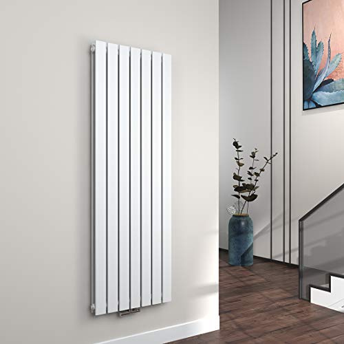 EMKE Vertikal Heizkörper 1600x538 mm Design Flachheizkörper mit Mittelanschluss, Doppellagig Weiß Paneelheizkörper Wandheizkörper für Bad, Schlafzimmer & Wohnzimmer, 1691W