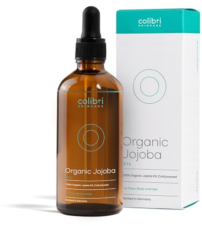 colibri skincare Bio Jojobaöl 100ml - für Haut & Haare | Nährt trockene Stellen ohne zu beschweren, 100% rein & kaltgepresst, auch als Haarkur über Nacht