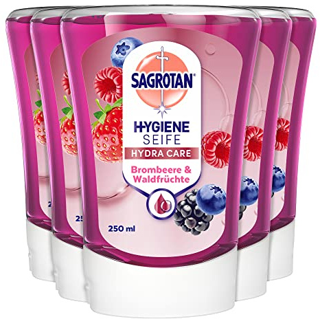 Sagrotan No-Touch Nachfüller Wildbeeren - Für den automatischen Seifenspender - 5 x 250 ml Handseife