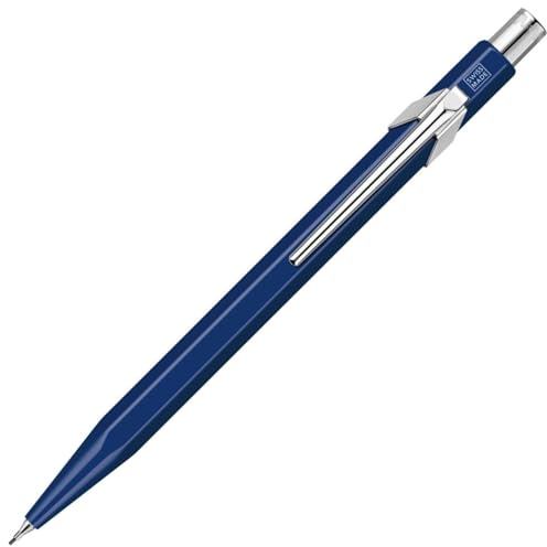 Caran d'Ache 844 Druckbleistift Kollektion Classic Line Porte-mine avec gomme à effacer et réservoir de mines Bleu saphir