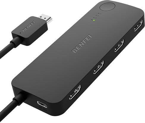 BENFEI HDMI Switch 4 in 1 4K@60Hz 2K@144Hz HDCP 2.3 mit adaptiver Entzerrungsunterstützung für PS5/4 Xbox Roku FireStick