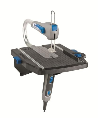 Dremel MS20 Moto-Saw Dekupiersäge, Kompakte 2-in-1-Tischkreissäge (70 W) mit 1 Zubehörteil und 5 Sägeblättern für seitliche und lange Schnitte in Weiches Holz, Laminat und Kunststoff