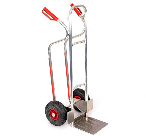 RLW Profi Aluminium Sackkarre Stapelkarre Alu200 200 kg - Schaufel 280 x 280 mm - Made in EU - kein Asien-Import !! (Räder nach Ihrer Wahl) (Luftrad/PVC-Felge/Gleitlager)