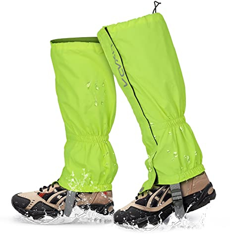Lixada Gamaschen Wandern Jagd Fahrrad Gamaschen Herren Damen mit Reißverschluss wasserdichte Gamaschen Gaiter Ärmel Beinschutz für Radfahren Snowboarden Wandern Klettern (Grün)