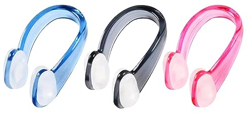 UAMLVCN Schwimm-Nasenklammer, 3-teiliges Set mit rutschfestem Design, Schwimm-Nasenklammer für Kinder, geeignet für Kinder und Erwachsene, Freitaucher und Anfänger