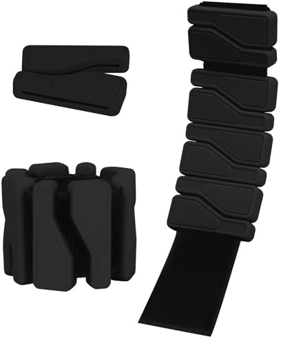 Gewichtsmanschetten 2er Set (Je 0,46 kg), Verstellbare Handgelenk Gewichte, Gewichtsfitness-Armband, Ankle Weights für Tanz, Barre, Pilates, Cardio, Aerobic, Walking (Schwarz)