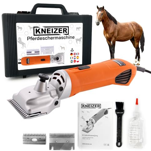 KNEIZER Pferdeschermaschine - Mit austauschbaren Klingen – Leise und vibrationsarm – Seelenfrieden für das Pferd – Geeignet für alle Fellarten und Körperteile – Wartungsfrei