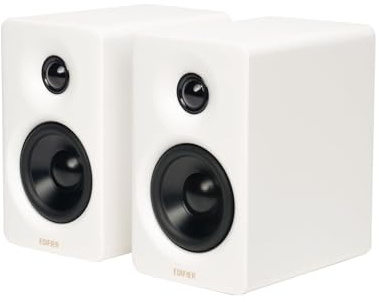 Edifier M60 Multimedia-Lautsprecher Bluetooth 5.3, 66W RMS, Hi-Res Audio & Hi-Res Wireless Audio, LDAC, 3" Mittelbass & 1" Hochtöner, USB-C & Aux-Eingänge, Kompakter Desktop Lautsprecher - Weiß