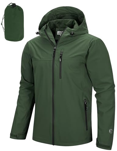 Outdoor Ventures Herren Regenjacke Wasserdicht Leichte Outdoor Windjacke | 10000mm Packbar Fahrrad Jacke Regenmantel mit Atmungsaktive Netzfutter, Windbreaker für Golf Wandern Angeln Camping