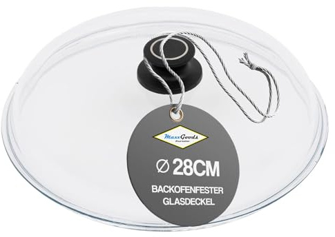 MaxxGoods Simax Glasdeckel Ø 28cm mit Knopf backofenfest
