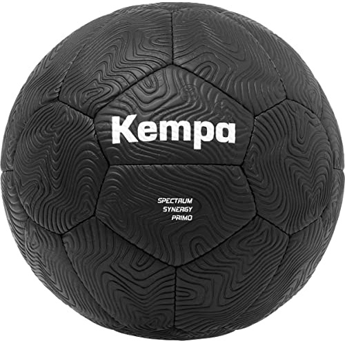 Kempa Spectrum Synergy Primo Black&White Handball Trainings- und Spielball mit einzigartiger 30-Panel-Konstruktion - für Jede Altersklasse geeignet - schwarz - Größe 2