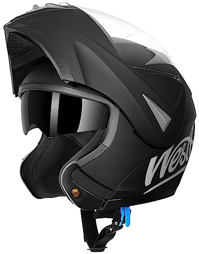 Westt Klapphelm Motorrad ECE 22.06 Zertifiziert für Roller, Scooter, Moped