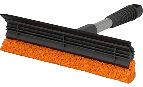 NIGRIN Scheibenreiniger 200 x 245 mm, mit Abziehlippe und Gummischwamm, Länge: 25 cm, grau