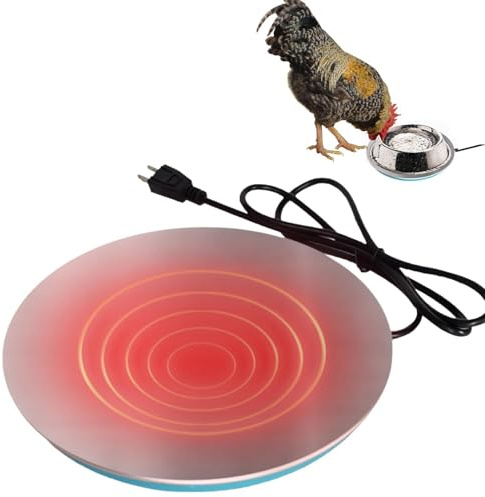 Zunishaone Geflügel-Wasserheizung: Heizunterlage zum Trinken mit Thermostat | Kabel von 1,4 Meter, Hält flüssiges Wasser im Winter, Ideal für Hühner, Enten und Hofvögel