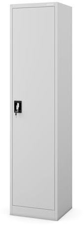 Jan Nowak Aktenschrank Büroschrank Metallschrank Lagerschrank 4 Fachböden Flügeltür Drehgriff Pulverbeschichtung Metall 185 cm x 45 cm x 40 cm (Grau)
