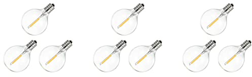 Bdfhjln 9 Stück G40 LED-Leuchtmittel, bruchsicher, E12-Schraubsockel, für Solar-Lichterketten, Warmweiß