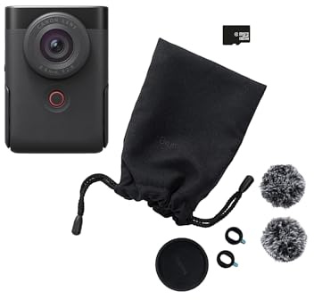 Canon PowerShot V10 Vlogging Starter Kit Kompaktkamera - Digitalkamera (Weitwinkel Objektiv, 4k Kamera Videokamera, klappbares Touch-Display, Stereo-Mikrofon, Stativ, Streaming, Content Creation)