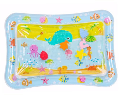 Tummy Time Wassermatte, 68, 6 x 50, 8 x 7, 6 cm, aufblasbare Baby-Sensormatte, auslaufsicheres PVC, frühpädagogisches Spiel für Kleinkinder, ohne Flüssigkeit – Tummy Time Wasserkissen