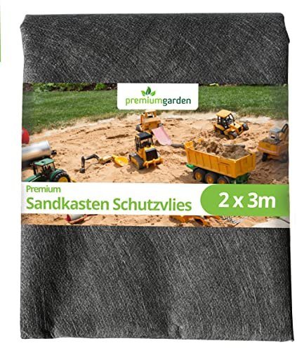 TerraGala Sandkastenvlies | Gartenvlies | Unkrautvlies | 2 x 3m | 90g/m² | grau | für zuverlässigen Unkrautschutz unter dem Sandkasten
