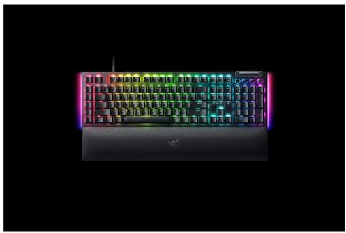 Razer BlackWidow V4 - Mechanische Gaming-Tastatur Chroma RGB (Mechanische Green Switches, 6 eigene Makro-Tasten, Doubleshot-ABS-Tastenkappen) QWERTZ DE-Layout | Schwarz