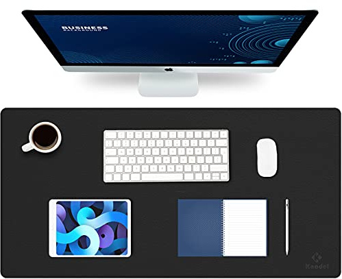 K KNODEL Schreibtischmatte, Schreibtischmatte, Schreibtischunterlage, 40 cm x 80 cm, tragbare Matte, Schreibtischunterlage für Büro und Zuhause, doppelseitig (schwarz)