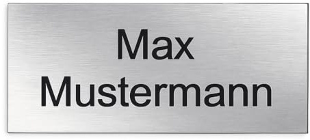 Briefkastenschild Klingelschild Türschild Namensschild Namensschilder Briefkasten Etiketten Gravur Selbstklebend | wetterfest, wetterbeständig | Lasergravur | Größen 60x20mm und 80x35mm (8 x 3,5 cm)