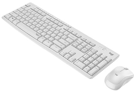 Logitech MK295 kabelloses Tastatur-Maus-Set mit SilentTouch-Technologie, Shortcut-Tasten, optischer Spurführung, Nano USB-Empfänger, verzögerungsfreier Drahtlosverbindung, QWERTZ layout- Weiß