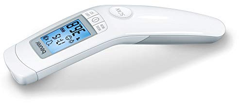 Beurer FT 90 kontaktloses Infrarot-Fieberthermometer / Baby-Thermometer / zur einfachen Messung an der Stirn für Erwachsene und Kinder / digitales Display / mit Batterie, 1 Stück (1er Pack)