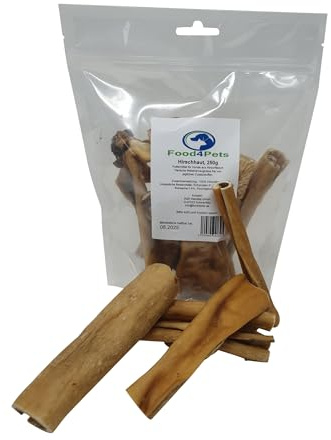 Food4Pets Hirschhaut Hundeleckerli 250g – 100% Hirsch | Zähe Konsistenz • langer Kauspaß • unterstützt die natürliche Zahnreinigung