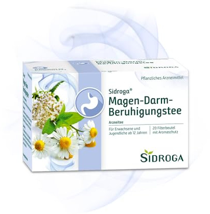 Sidroga Magen-Darm-Beruhigungstee – Pflanzlicher Arzneitee bei Blähungen, Völlegefühl & Magenkrämpfen - mit Kamille, Schafgarbe & Pfefferminze - 20 Teebeutel à 2g