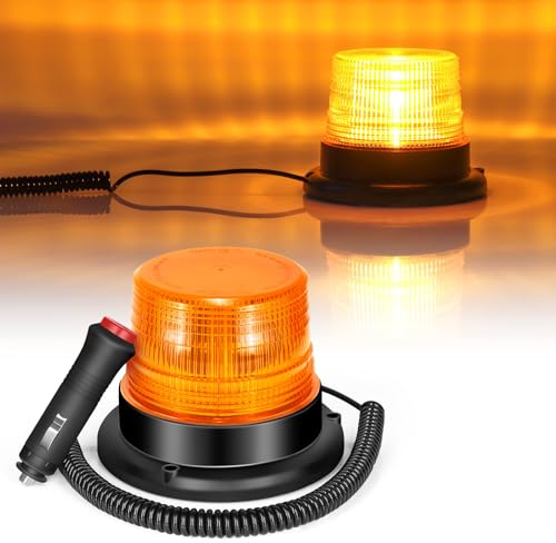 LED Rundumleuchte Gelb Warnleuchte Magnet Orange LED für Auto LKW 12V Warnlicht Blinkleuchte Strobe Beacon Light
