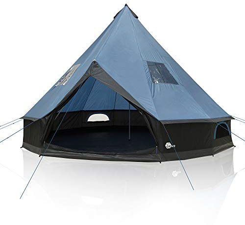 your GEAR Zelt Ravello - Tipizelt in 2 Größen für 4-8 Personen, Familienzelt mit 400 cm oder 500 cm Durchmesser, Campingzelt mit 5000 mm Wassersäule, UV 50+ Schutz, eingenähtem Boden, Insektenschutz