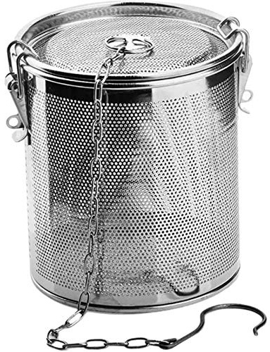 Gewürzsieb Aus Edelstahl - Gewürze Sieb, Gewürzfilter, Teefilter für Lose Kanne, Gross Teesieb für Teekanne, Tee Kugelsieb mit Tragekette und Haken - Küchen Kochzubehör