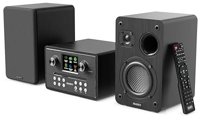 Majority Homerton HiFi-Kompaktanlage, Bluetooth 5.3 | Musikanlage mit Regallautsprechern, CD-Player, DAB+, FM, Spotify Connect & Podcasts, OKTIV App-Steuerung, Fernbedienung