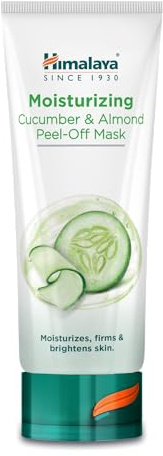 Himalaya Moisturizing Cucumber and Almond Peel-off Mask | With Fruit AHA Acids and Antioxidants | Cleansing Face Mask | Brightens and tones the skin | Moisturizing Mask -75ml