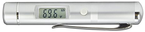 TFA Dostmann Flash Pen Infrarot-Thermometer, berührungsloses Messen, vielseitig nutzbar, robustes Metallgehäuse, Silber, L 19 x B 87 x H 15 mm