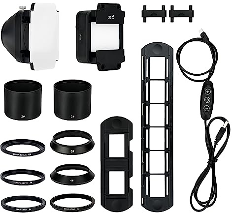 JJC 35mm Film Negativ Scanner, Digitalisierungsadapter Mit LED Beleuchtungsset, Dia und Filmhalter Zum Kopieren von Negativen, Zubehör für Scanner